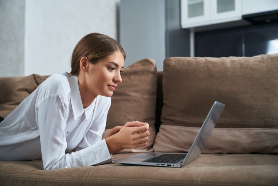 Relaxed Telehealth Therapy Session from Home